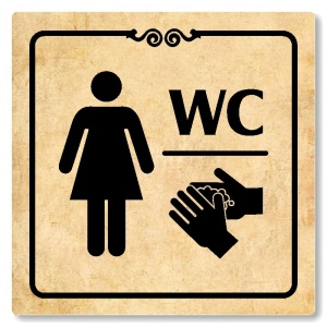 WC ženy, 100x100mm, pergamen, Texas